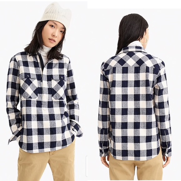 J. Crew Tops - J. Crew Buffalo Check Shirt Jacket XS